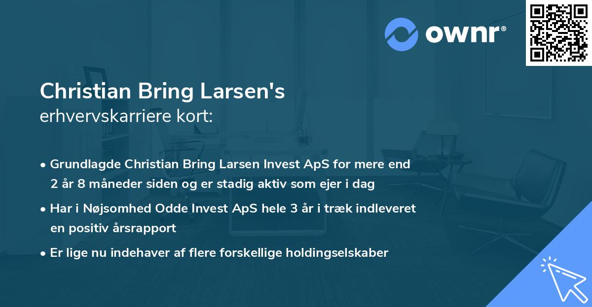 Christian Bring Larsen's erhvervskarriere kort