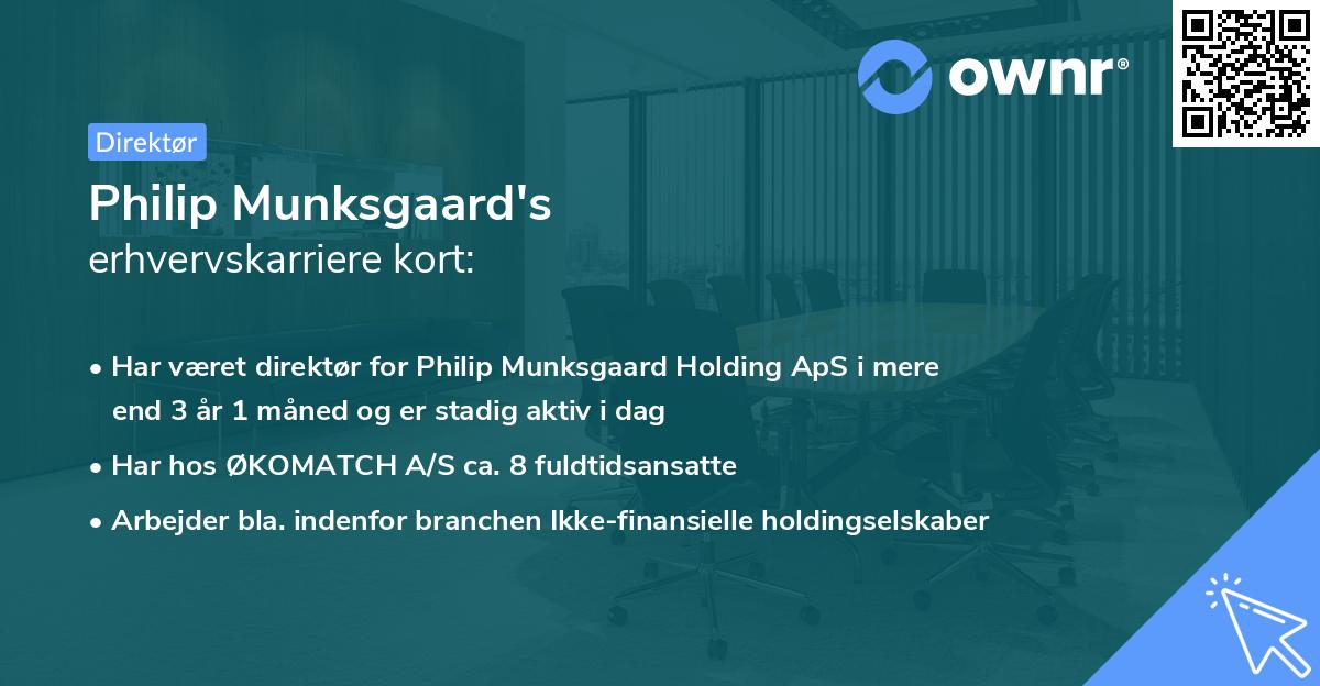 Philip Munksgaard's erhvervskarriere kort