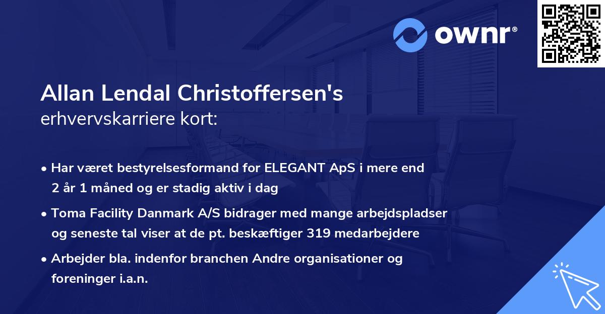 Allan Lendal Christoffersen's erhvervskarriere kort