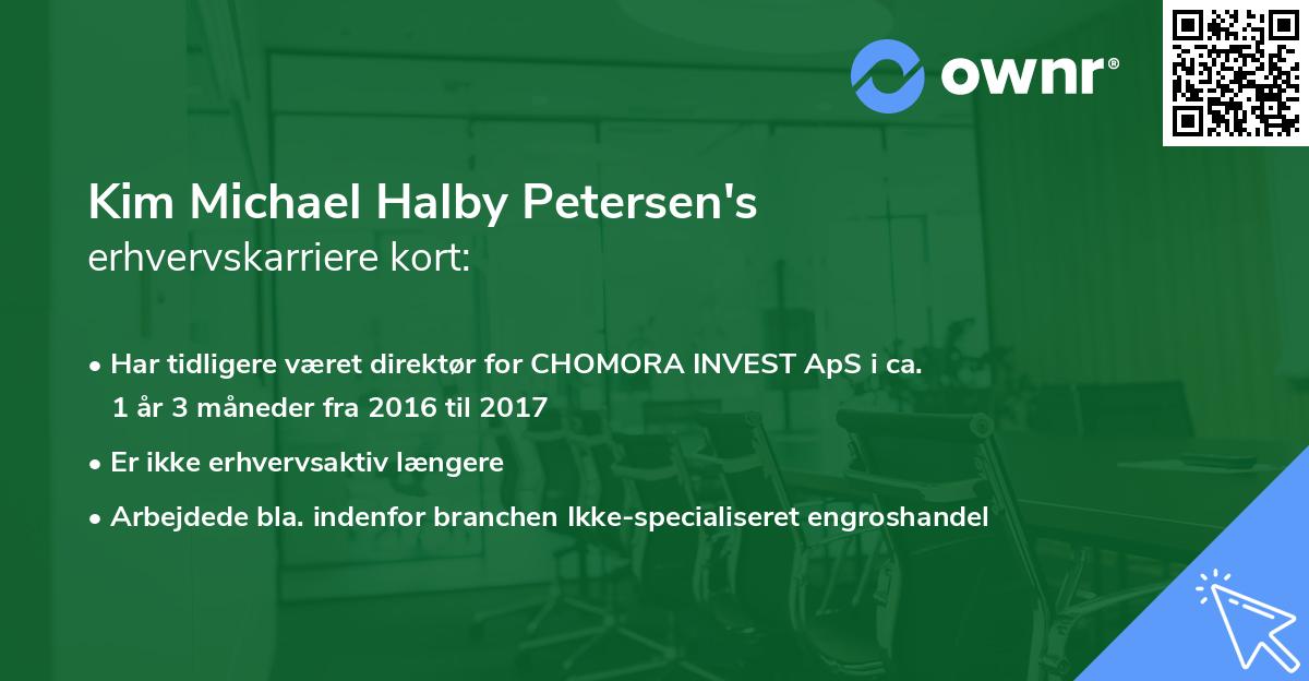Kim Michael Halby Petersen's erhvervskarriere kort