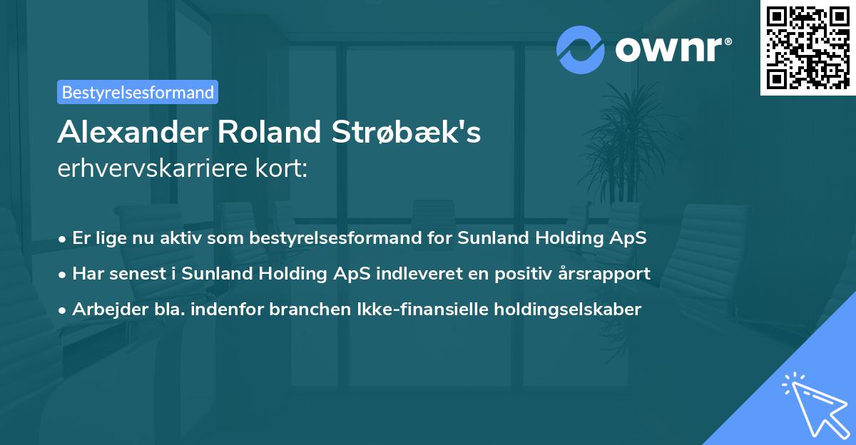 Alexander Roland Strøbæk's erhvervskarriere kort
