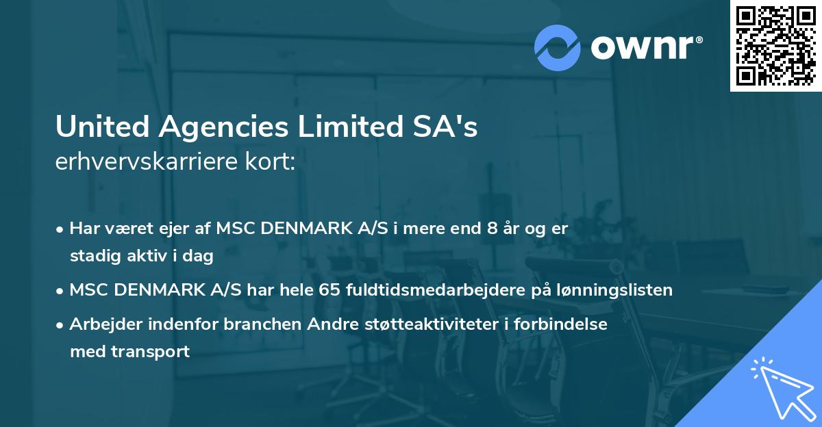 United Agencies Limited SA's erhvervskarriere kort