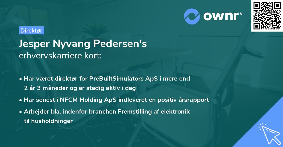 Jesper Nyvang Pedersen's erhvervskarriere kort
