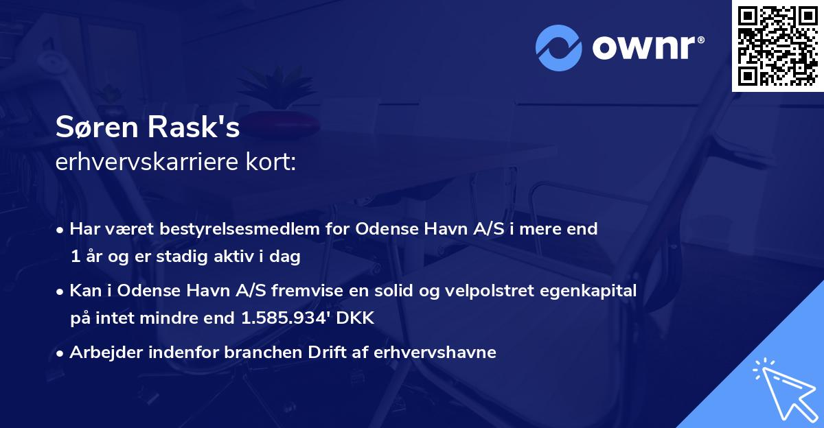 Søren Rask's erhvervskarriere kort