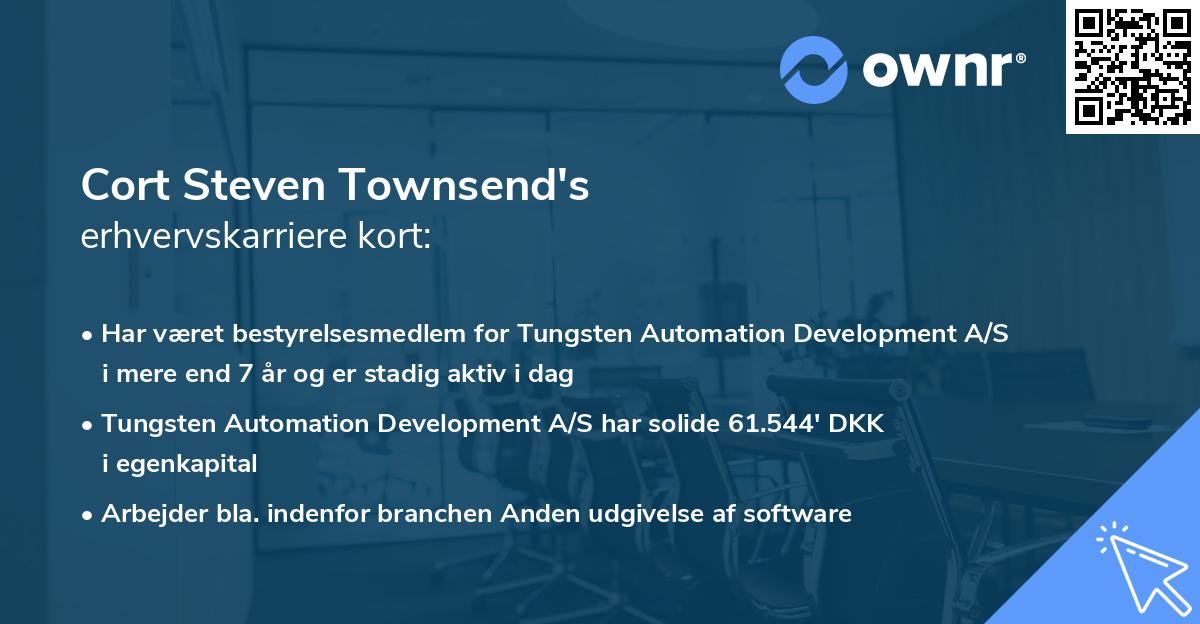 Cort Steven Townsend's erhvervskarriere kort