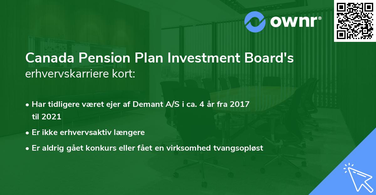 Canada Pension Plan Investment Board's erhvervskarriere kort