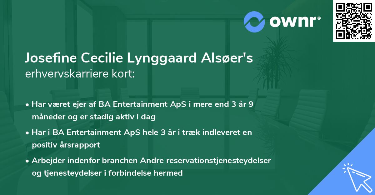 Josefine Cecilie Lynggaard Alsøer's erhvervskarriere kort