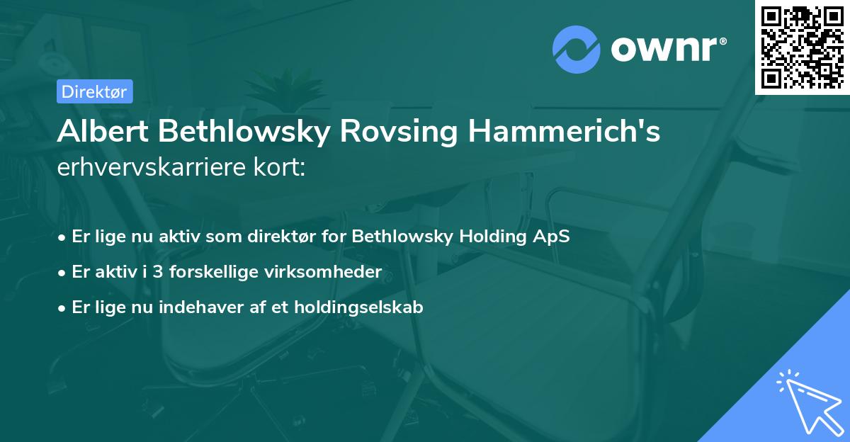 Albert Bethlowsky Rovsing Hammerich's erhvervskarriere kort