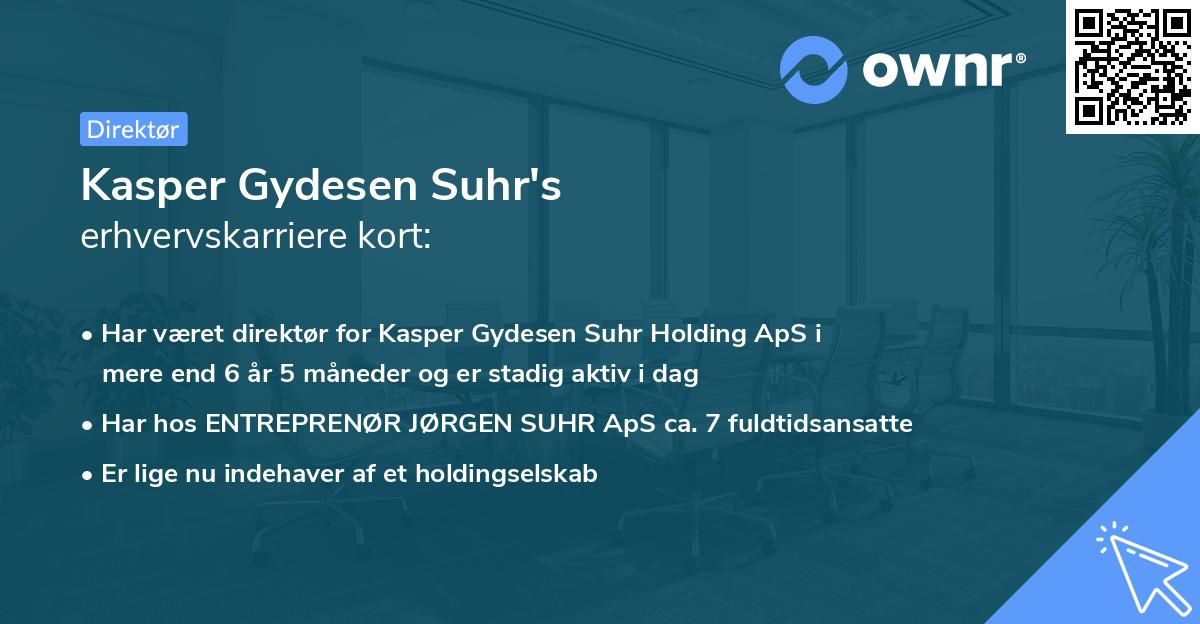 Kasper Gydesen Suhr's erhvervskarriere kort