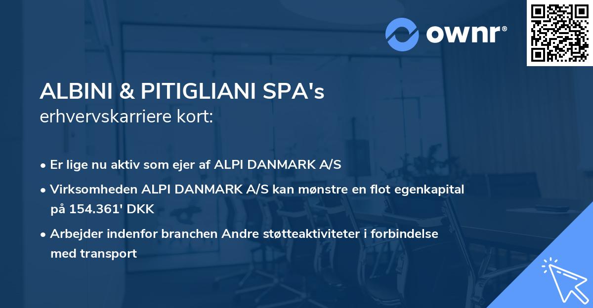 ALBINI & PITIGLIANI SPA's erhvervskarriere kort