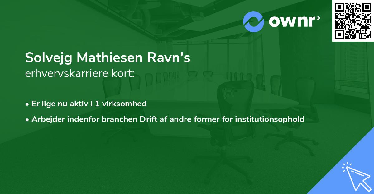 Solvejg Mathiesen Ravn's erhvervskarriere kort