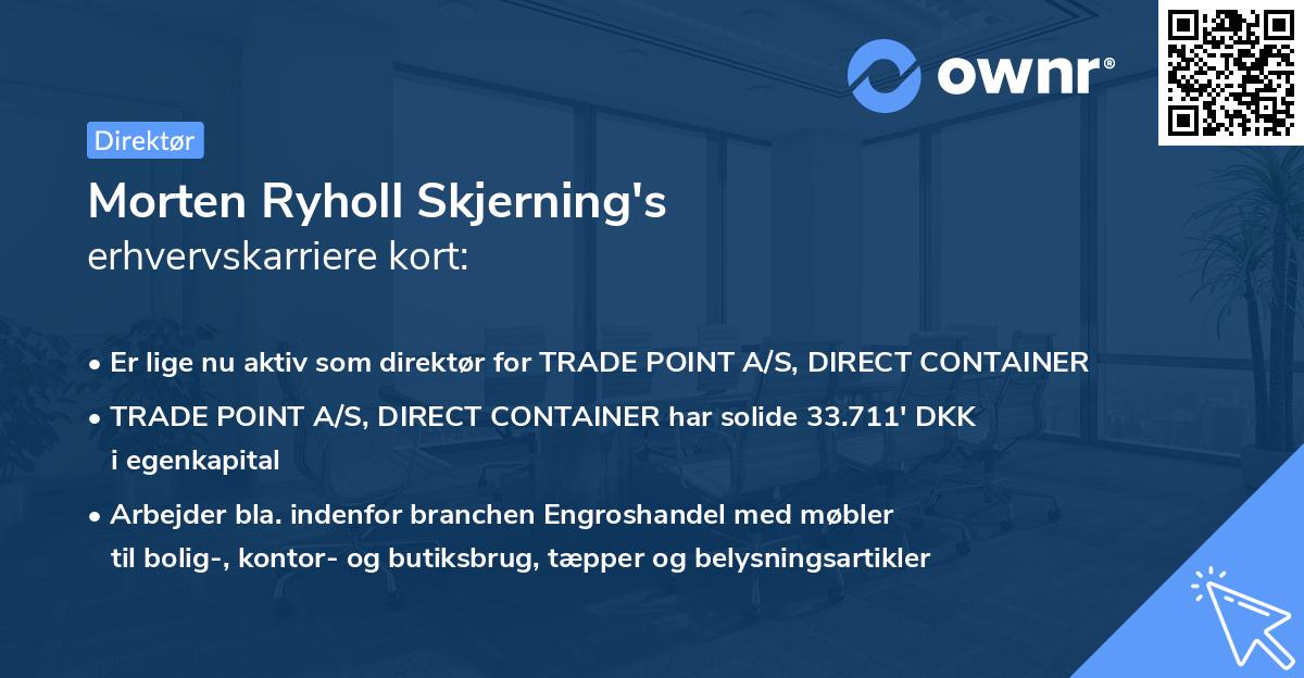 Morten Ryholl Skjerning's erhvervskarriere kort