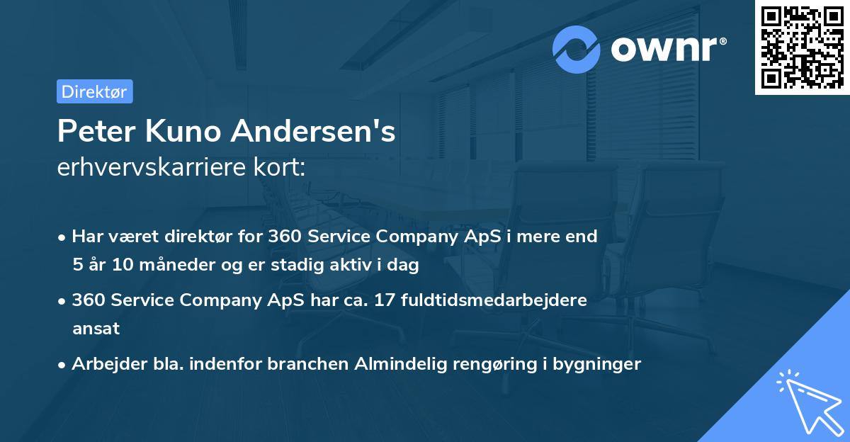 Peter Kuno Andersen's erhvervskarriere kort