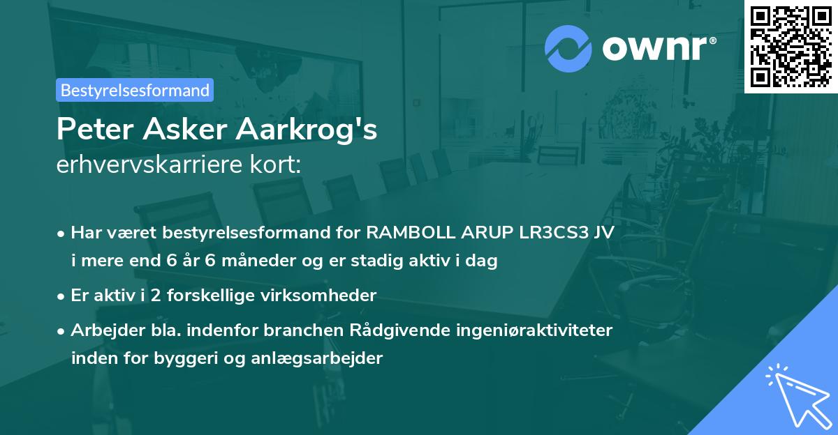 Peter Asker Aarkrog's erhvervskarriere kort