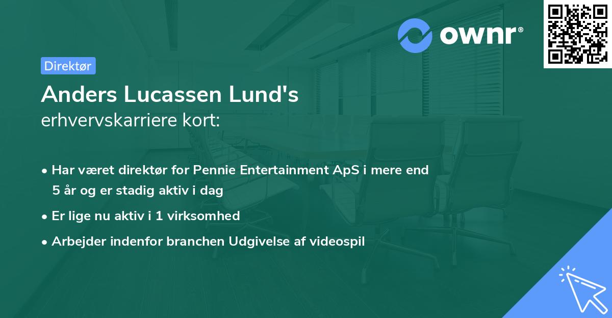 Anders Lucassen Lund's erhvervskarriere kort