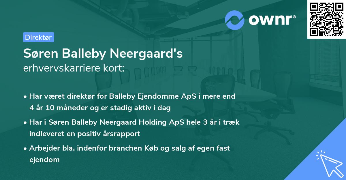 Søren Balleby Neergaard's erhvervskarriere kort