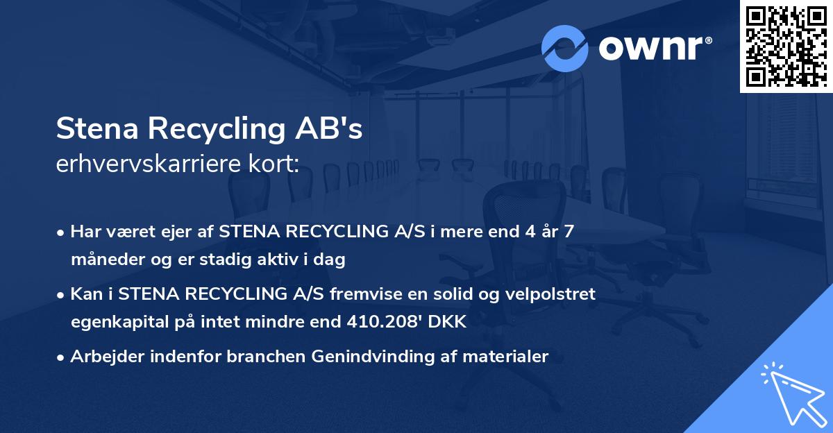 Stena Recycling AB's erhvervskarriere kort