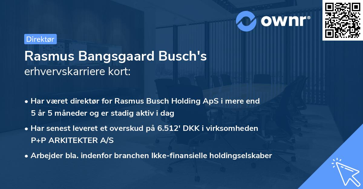 Rasmus Bangsgaard Busch's erhvervskarriere kort