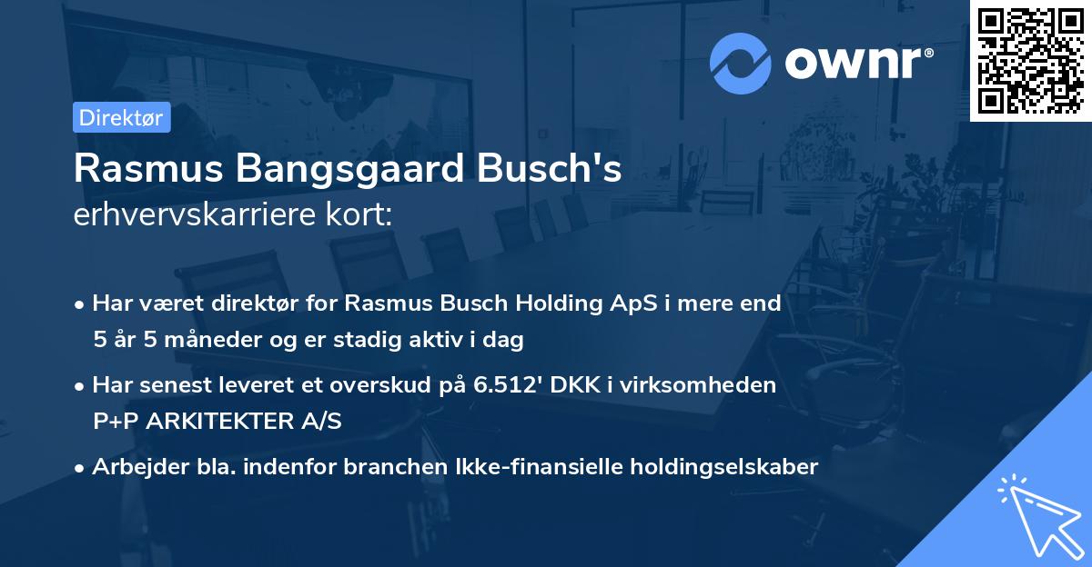 Rasmus Bangsgaard Busch's erhvervskarriere kort