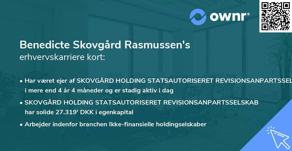 Benedicte Skovgård Rasmussen's erhvervskarriere kort