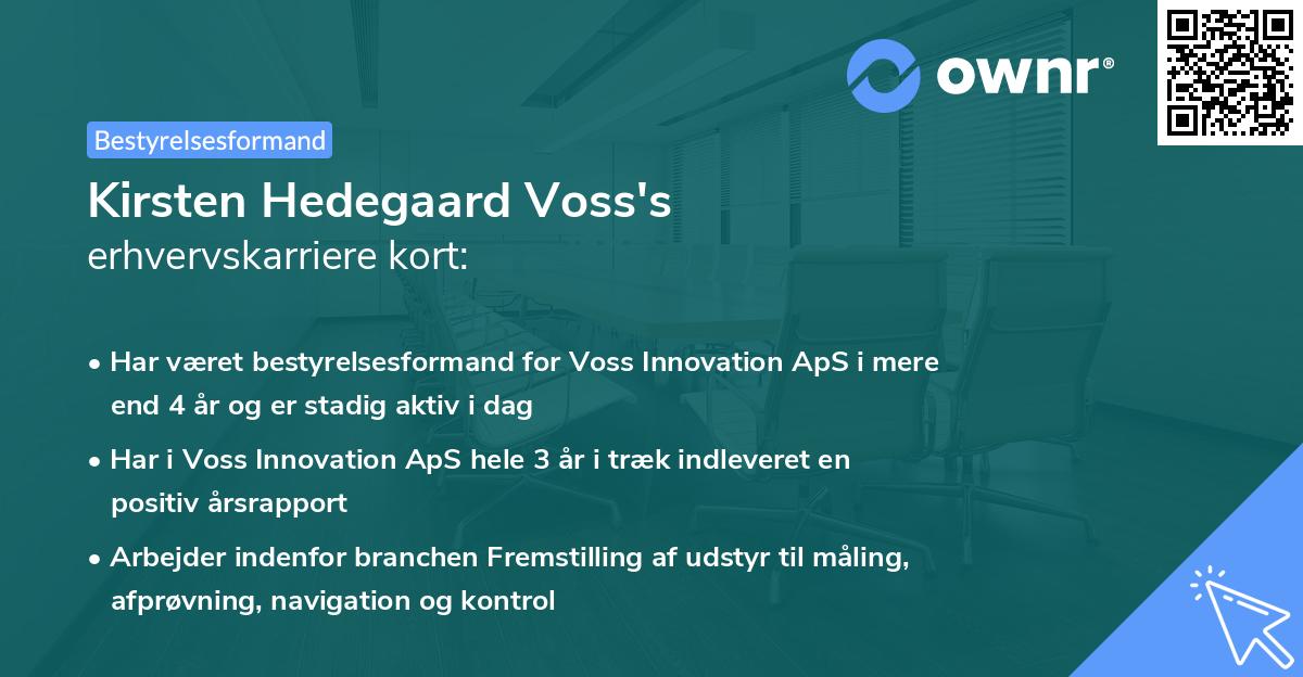 Kirsten Hedegaard Voss's erhvervskarriere kort