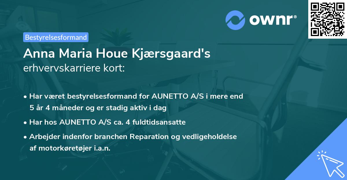 Anna Maria Houe Kjærsgaard's erhvervskarriere kort