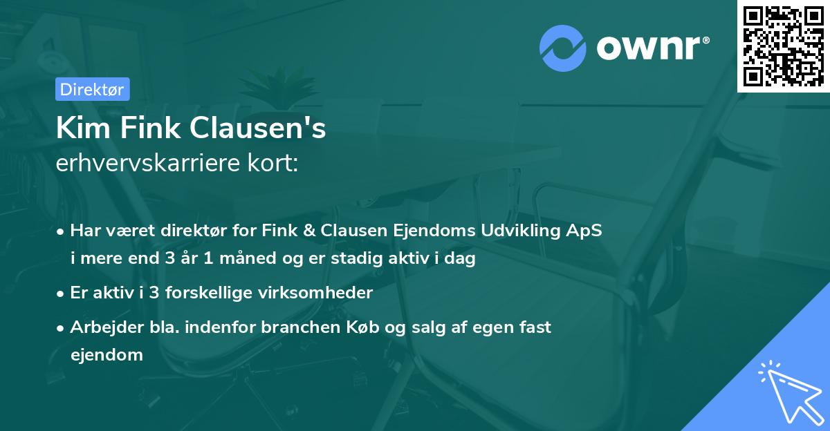 Kim Fink Clausen's erhvervskarriere kort