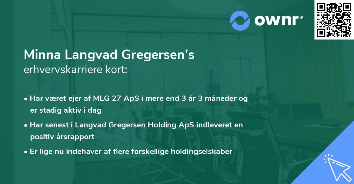 Minna Langvad Gregersen's erhvervskarriere kort