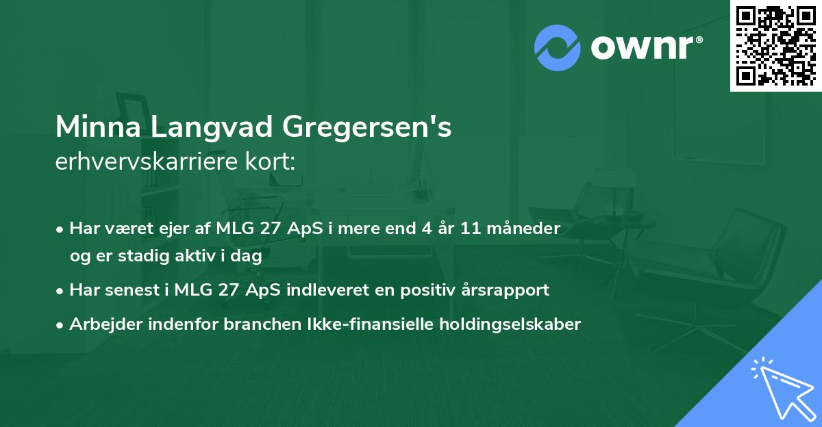 Minna Langvad Gregersen's erhvervskarriere kort