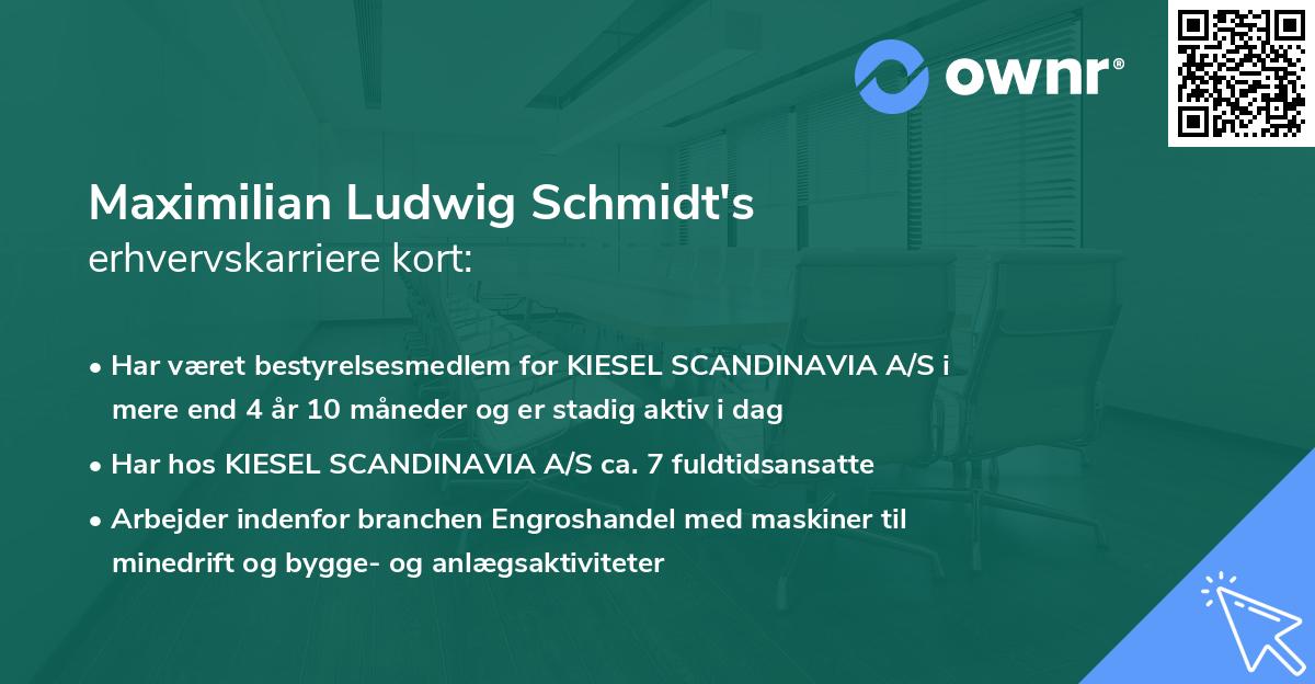 Maximilian Ludwig Schmidt's erhvervskarriere kort