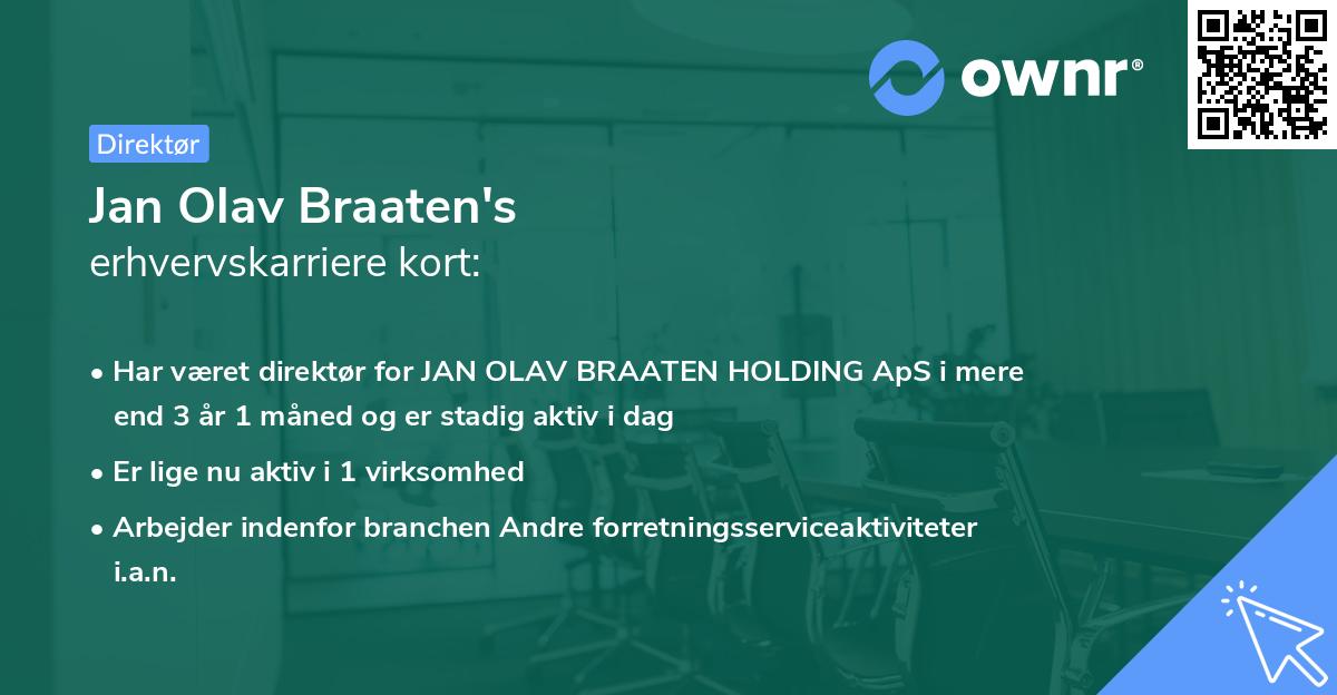 Jan Olav Braaten's erhvervskarriere kort