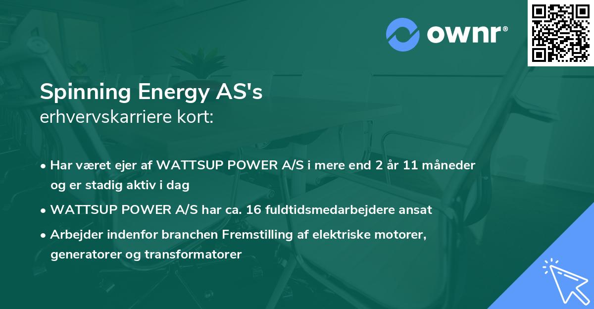 Spinning Energy AS's erhvervskarriere kort