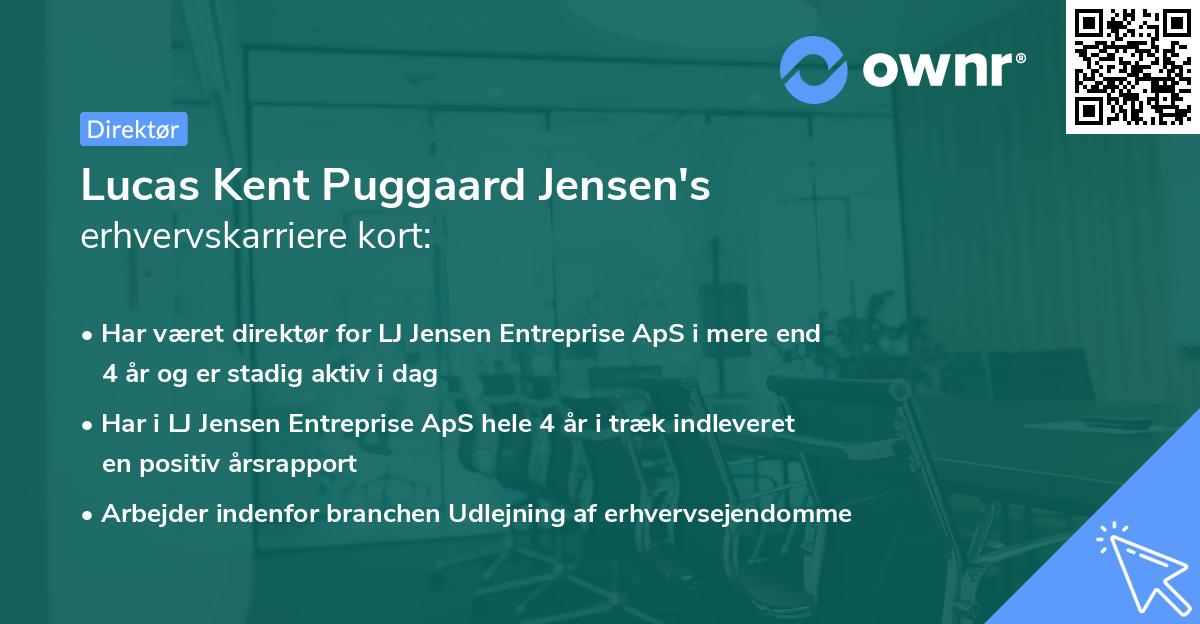 Lucas Kent Puggaard Jensen's erhvervskarriere kort