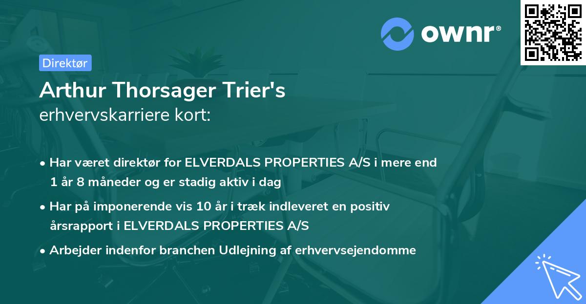 Arthur Thorsager Trier's erhvervskarriere kort