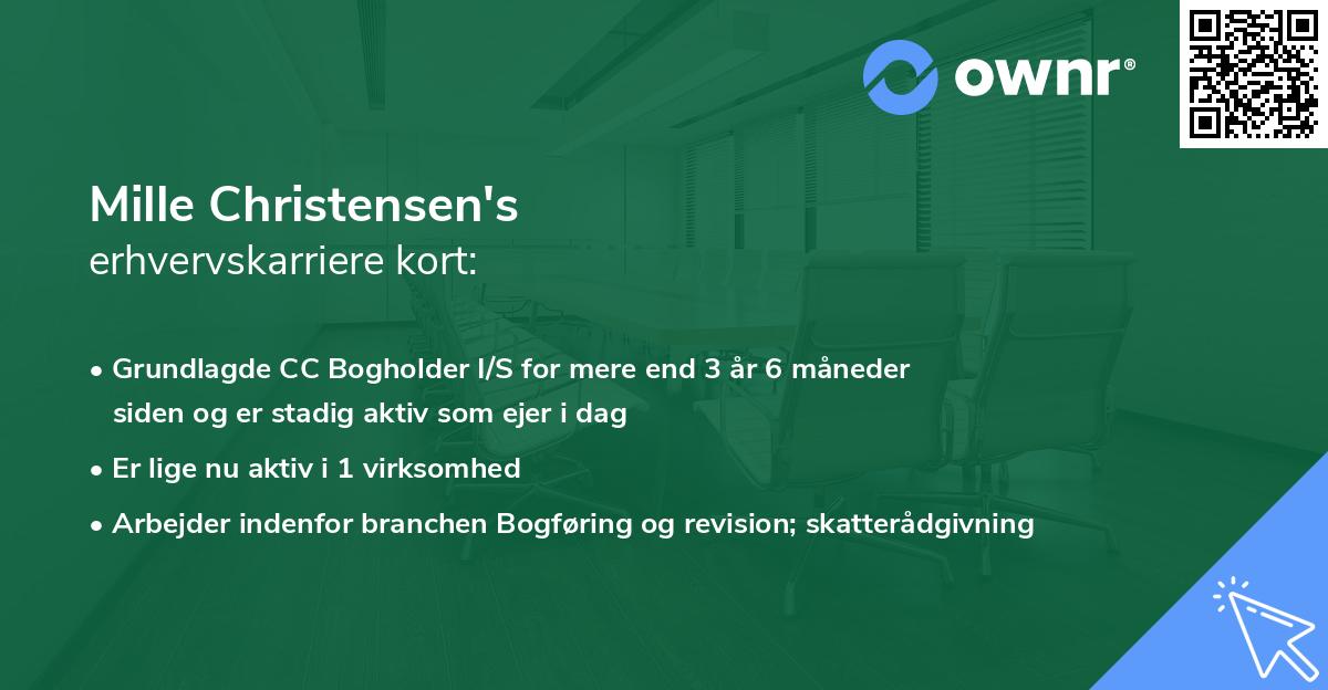 Mille Christensen's erhvervskarriere kort