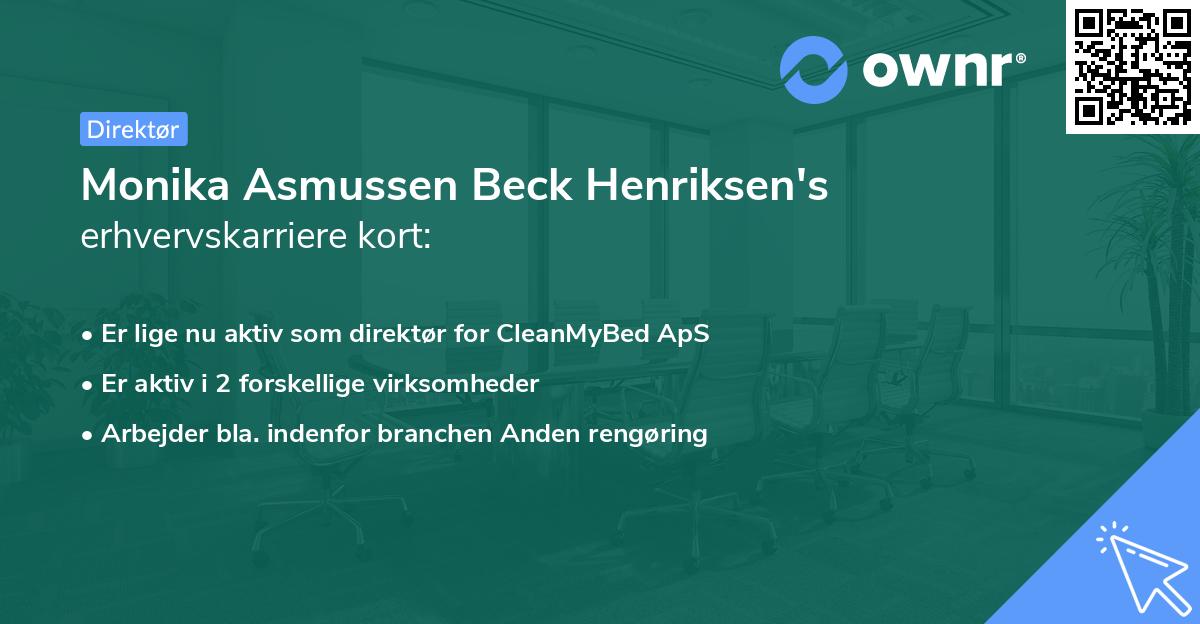 Monika Asmussen Beck Henriksen's erhvervskarriere kort