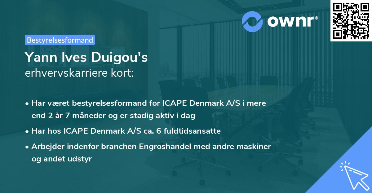 Yann Ives Duigou's erhvervskarriere kort