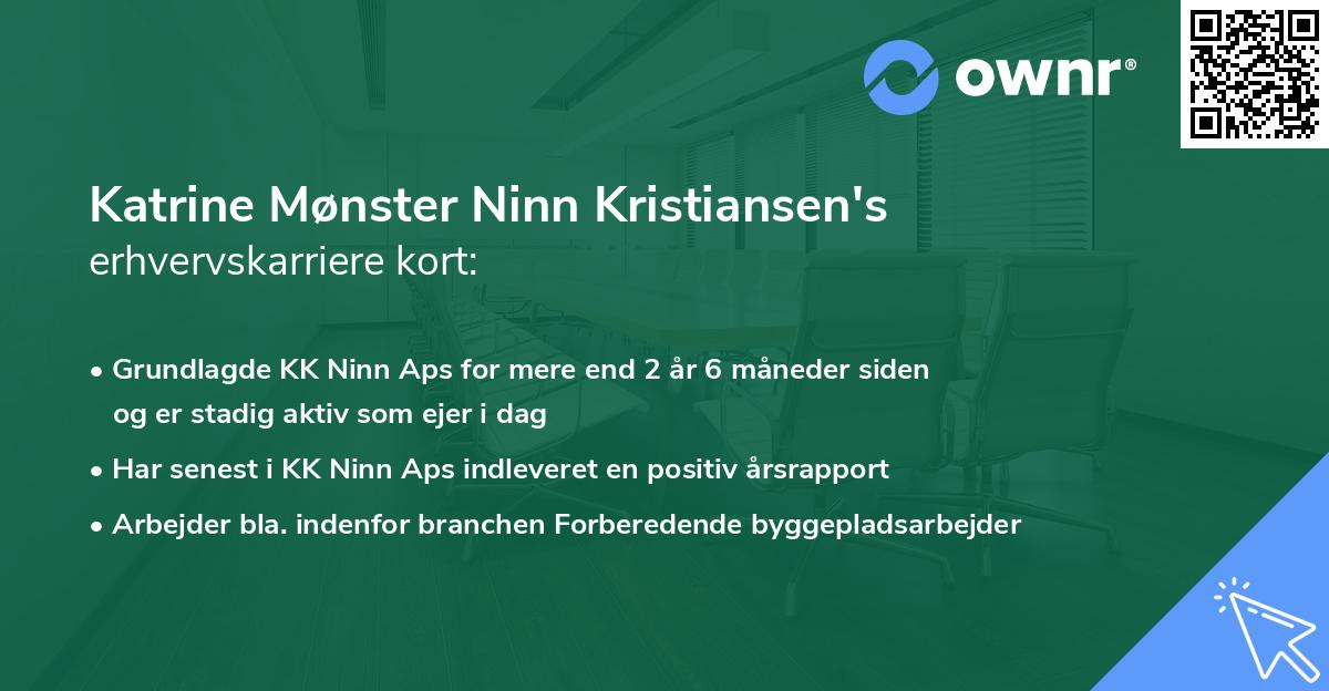 Katrine Mønster Ninn Kristiansen's erhvervskarriere kort