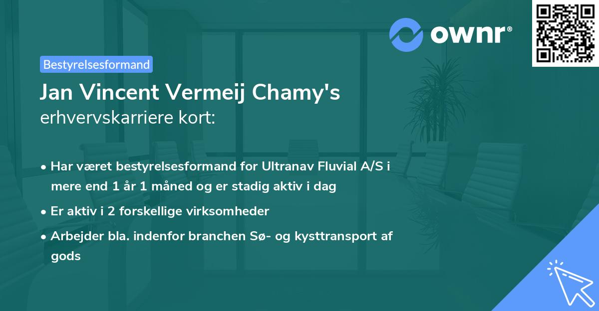 Jan Vincent Vermeij Chamy's erhvervskarriere kort