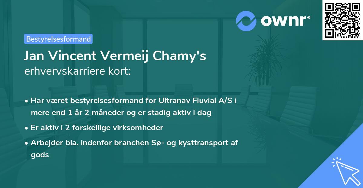 Jan Vincent Vermeij Chamy's erhvervskarriere kort