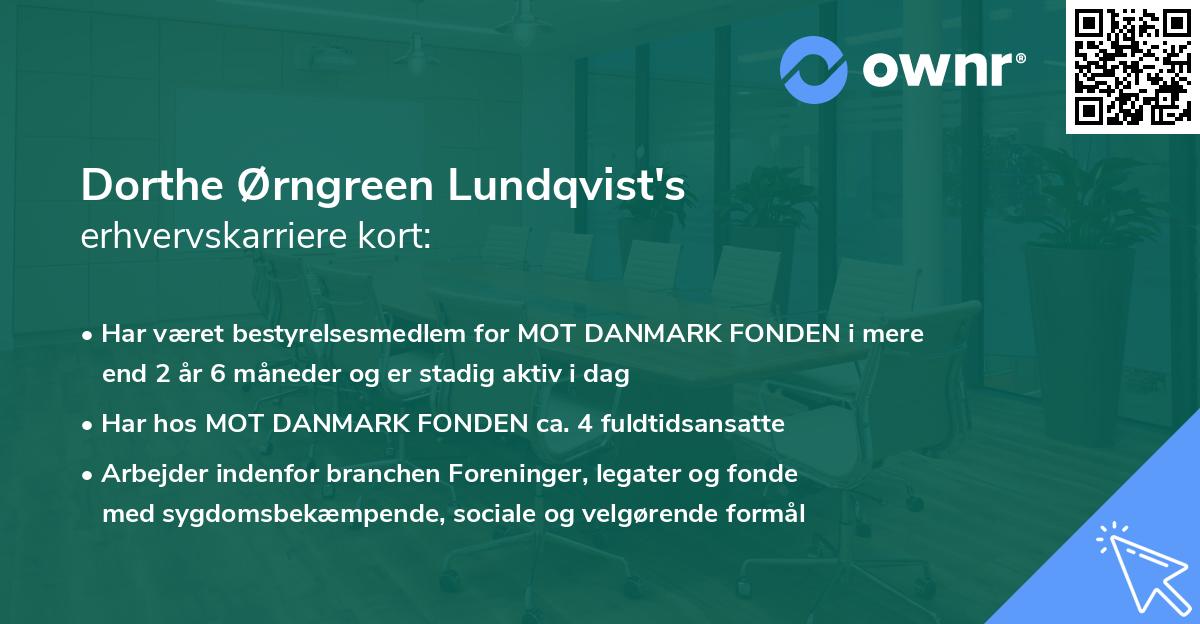 Dorthe Ørngreen Lundqvist's erhvervskarriere kort