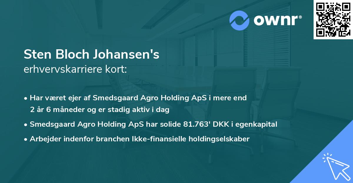 Sten Bloch Johansen's erhvervskarriere kort