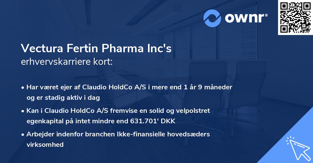 Vectura Fertin Pharma Inc's erhvervskarriere kort