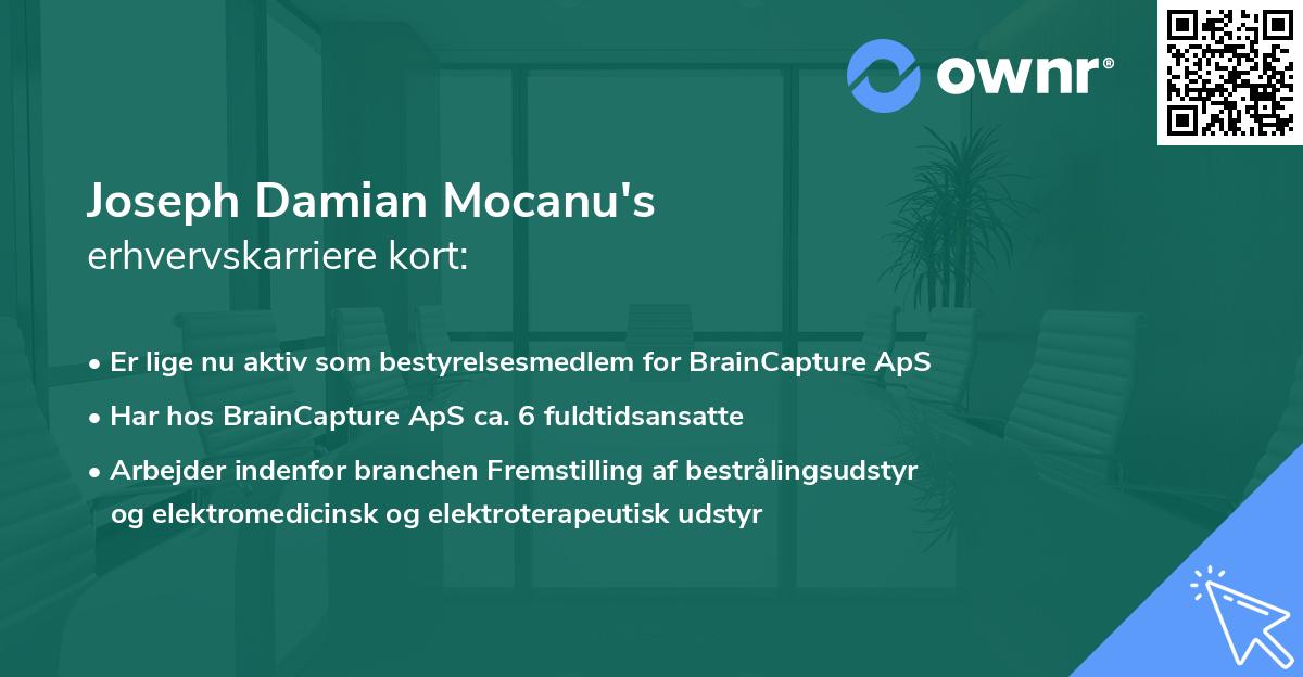 Joseph Damian Mocanu's erhvervskarriere kort