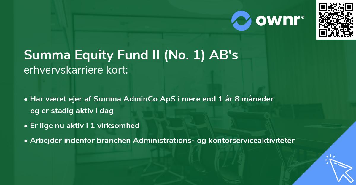 Summa Equity Fund II (No. 1) AB's erhvervskarriere kort