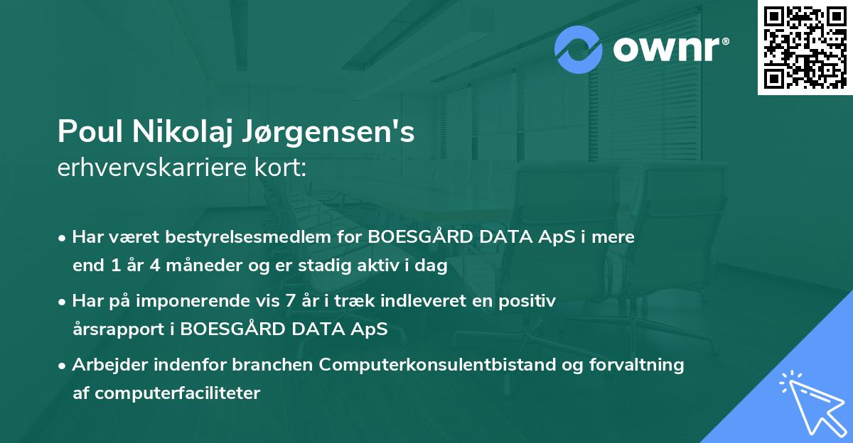 Poul Nikolaj Jørgensen's erhvervskarriere kort