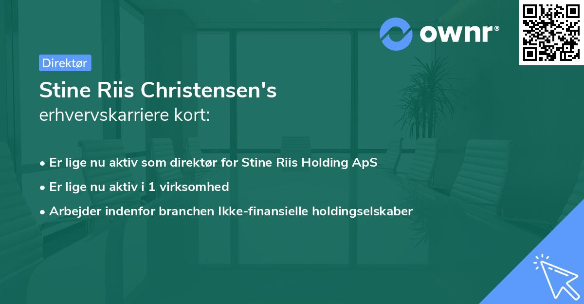 Stine Riis Christensen's erhvervskarriere kort