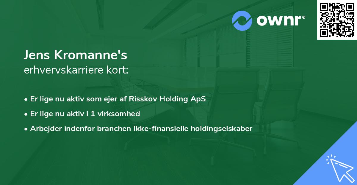 Jens Kromanne's erhvervskarriere kort