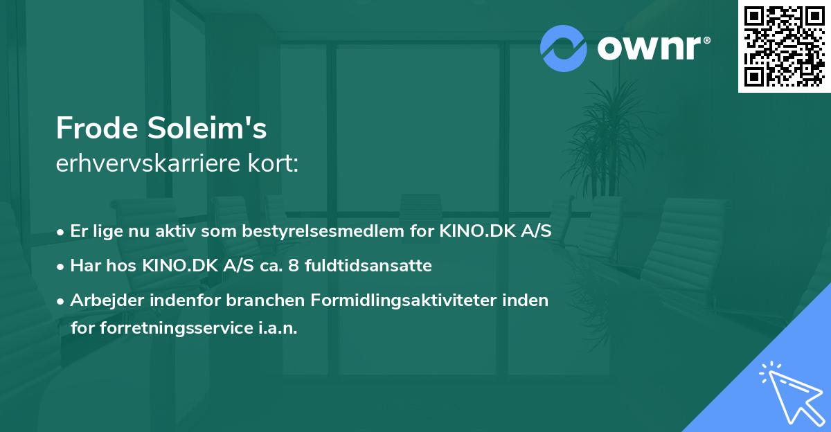 Frode Soleim's erhvervskarriere kort