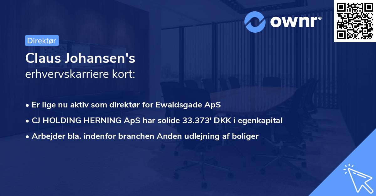 Claus Johansen's erhvervskarriere kort